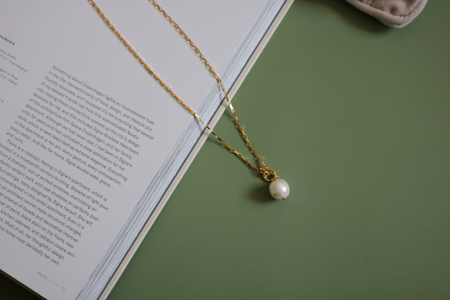 18k Gold Vermeil Pearl Necklace